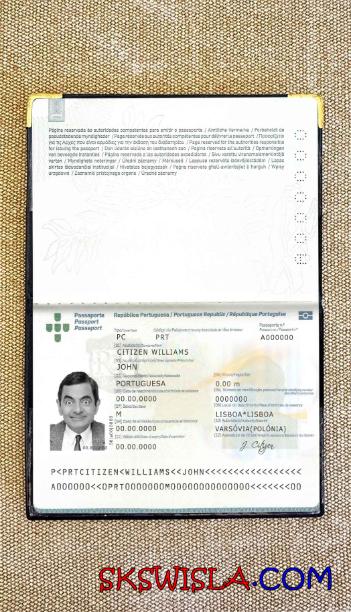 Portugalia paszport (2006-2017) wygląd zdjęcia pliki PSD, skan i fotografowany obraz